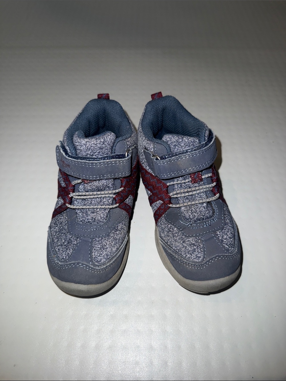 OshKosh B'gosh Gray and Burgundy Toddler Sneakers